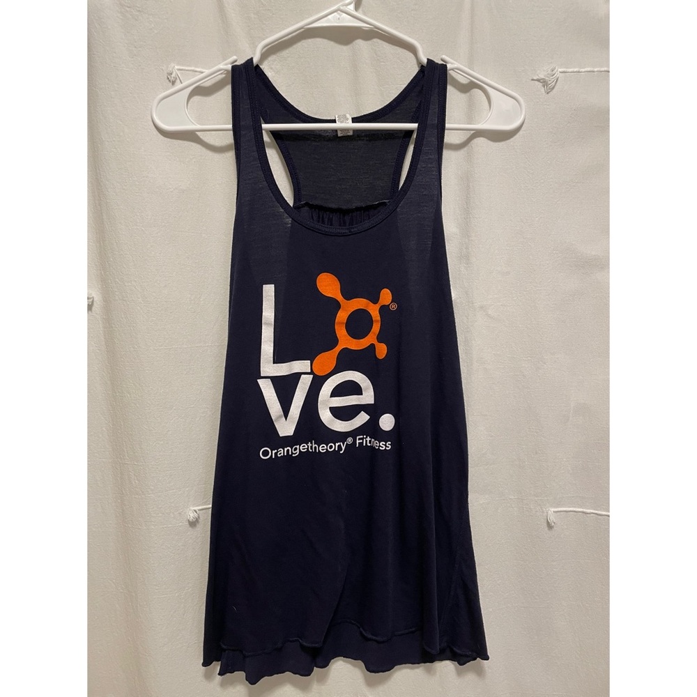 Orangetheory Navy Racerback Tank with Orange Logo